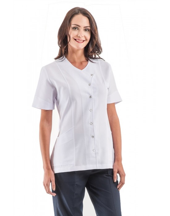 ALPAKA YAN ÇIT ÇIT BEYAZ TEK ÜST FORMA - Beyaz