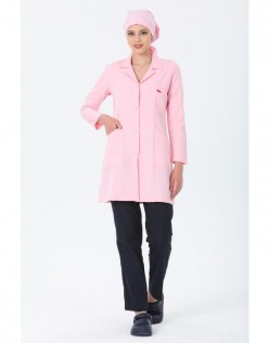 TEMİZLİK PERSONEL KADIN İŞ ÖNLÜĞÜ TAKIMI - Pembe