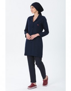 TEMİZLİK PERSONEL KADIN İŞ ÖNLÜĞÜ TAKIMI - Lacivert