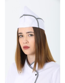 AŞÇI KAYIK KEP - GriPötikareBiye-Beyaz