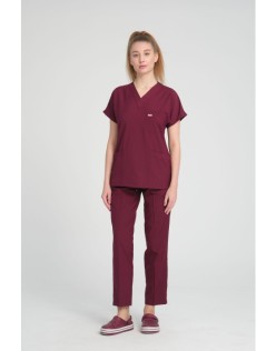LİKRALI GREYS CERRAHİ FORMA TAKIM - Bordo