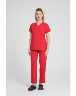 LİKRALI GREYS CERRAHİ FORMA TAKIM - Mercan