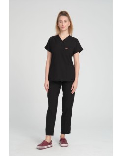 LİKRALI GREYS CERRAHİ FORMA TAKIM - Siyah