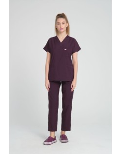 LİKRALI GREYS CERRAHİ FORMA TAKIM - Mürdüm