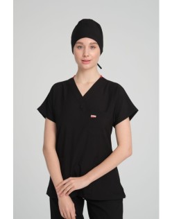 LİKRALI GREYS CERRAHİ FORMA TAKIM + BONE - Siyah