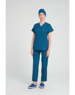 LİKRALI GREYS CERRAHİ FORMA TAKIM + BONE - İndigo