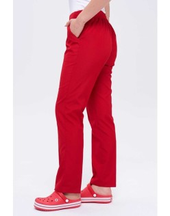 Arkası Lastikli Alpaka Kadın Personel Pantolon - Kırmızı