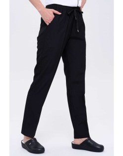 TÜM LASTİKLİ KADIN HASTANE OKUL PERSONEL AŞÇI PANTOLONU - Siyah