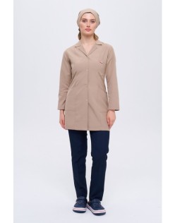 TEMİZLİK PERSONEL KADIN İŞ ÖNLÜĞÜ TAKIMI - Bej