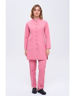 KADIN ALPAKA HAKİM YAKA ÇITÇITLI TESETTÜR FORMA TAKIM - Koyu Pembe