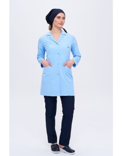 TEMİZLİK PERSONEL KADIN İŞ ÖNLÜĞÜ TAKIMI - Açık Mavi