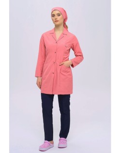 TEMİZLİK PERSONEL KADIN İŞ ÖNLÜĞÜ TAKIMI - Koyu Pembe