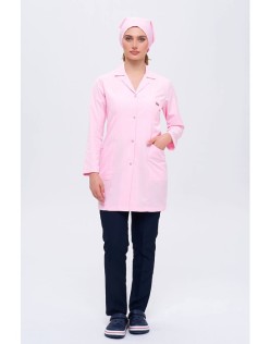 TEMİZLİK PERSONEL KADIN İŞ ÖNLÜĞÜ TAKIMI - Pembe