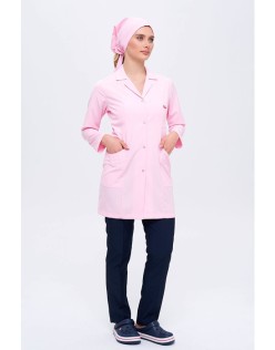 TEMİZLİK PERSONEL KADIN İŞ ÖNLÜĞÜ TAKIMI - Pembe