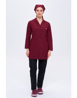 TEMİZLİK PERSONEL KADIN İŞ ÖNLÜĞÜ TAKIMI - Bordo