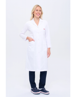 Tesettüre Uygun Kadın Doktor Önlüğü - Beyaz