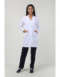 KADIN GÖMLEK YAKA ORTA BOY DOKTOR ÖNLÜĞÜ - Beyaz