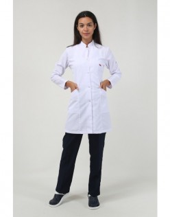 KADIN HAKİM YAKA ORTA BOY DOKTOR ÖNLÜĞÜ - Beyaz