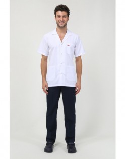 ERKEK GÖMLEK YAKA KISA KOL BEYAZ DOKTOR ÖNLÜĞÜ - Beyaz