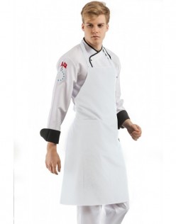 BİYESİZ DÜZ RENK ASKILI AŞÇI ÖNLÜĞÜ - Beyaz