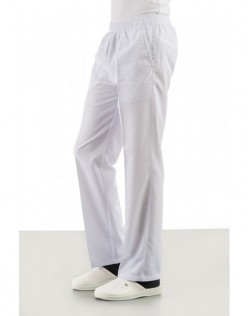 TÜM LASTİKLİ ERKEK AŞÇI PANTOLONU - Beyaz