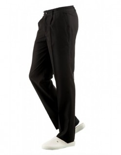 LASTİKLİ ERKEK HASTANE TEMİZLİK PERSONELİ PANTOLONU - Siyah