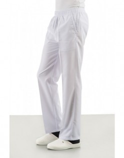 TÜM LASTİKLİ ERKEK HASTANE OKUL PERSONEL PANTOLON - Beyaz